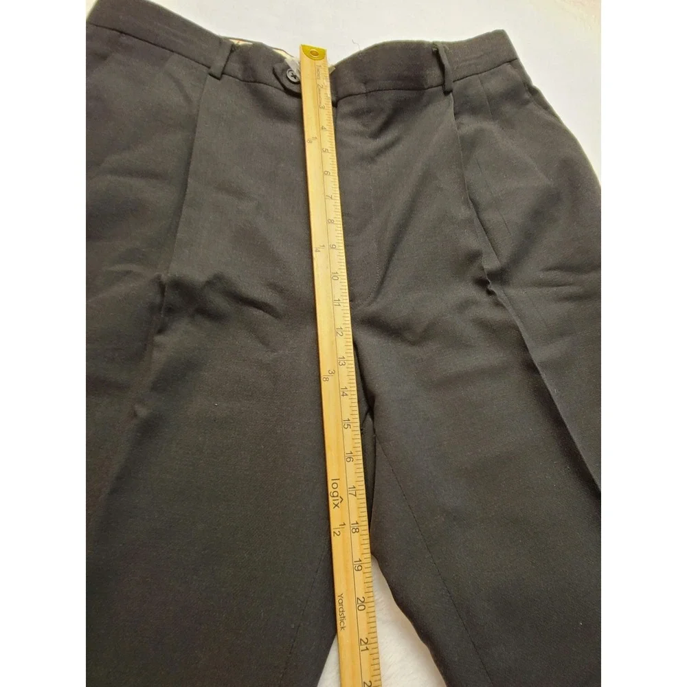 Men's Black Pleated Cuffed Dress Pants Straight Leg Trousers 35x31 Casual Office